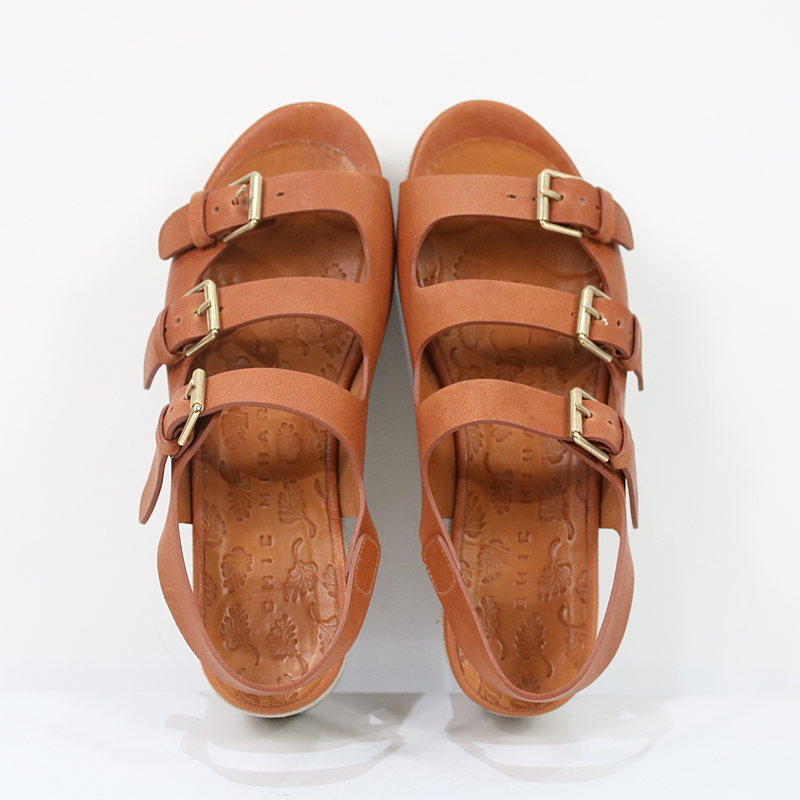 CHIE MIHARA / チエミハラ Olaf Tan Flatform Sandals レザーストラップサンダル