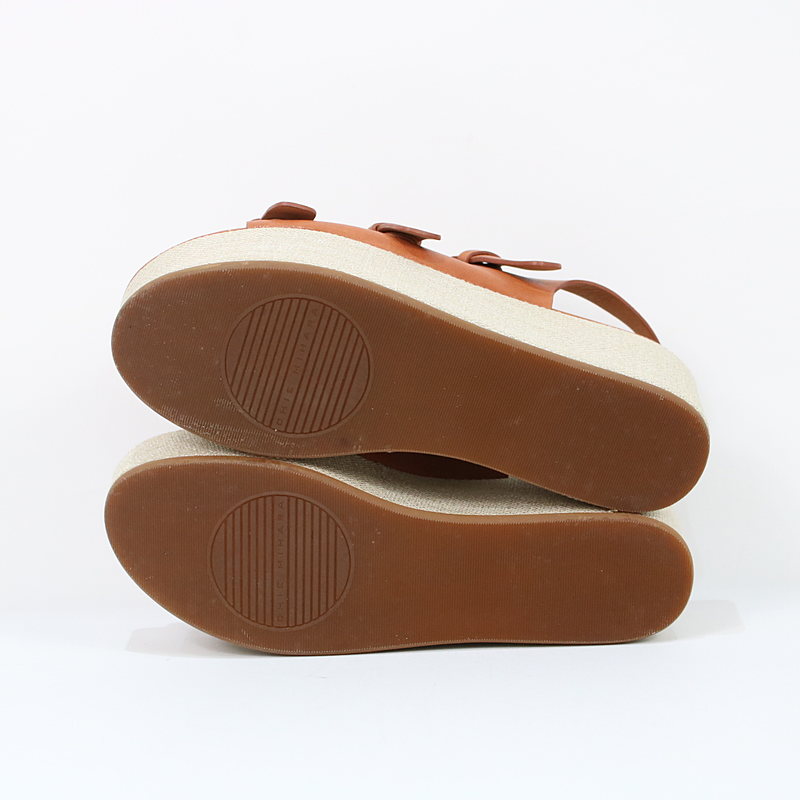 CHIE MIHARA / チエミハラ Olaf Tan Flatform Sandals レザーストラップサンダル