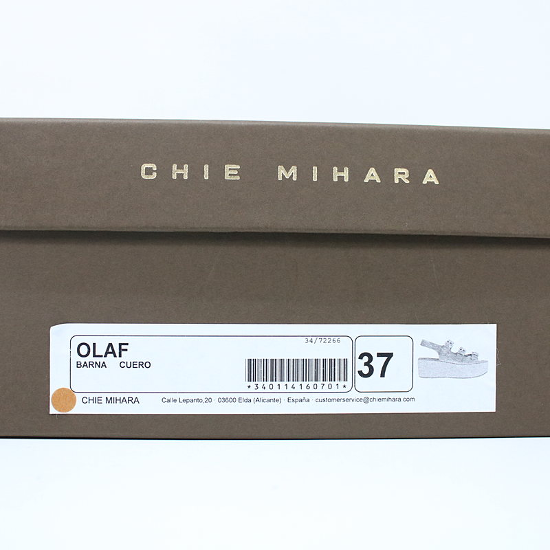 CHIE MIHARA / チエミハラ Olaf Tan Flatform Sandals レザーストラップサンダル