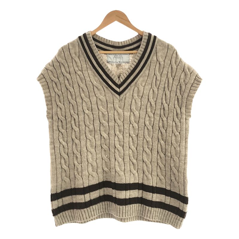 × Oldderby Knitwear オールドダービーニットウェア別注 クリケットケーブルニットベスト