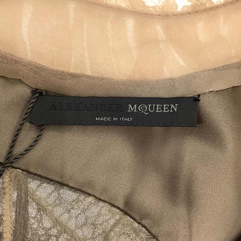 ALEXANDER MCQUEEN / アレキサンダーマックイーン 本人期 レース シフォン切替 レースアップ ドレス ワンピース