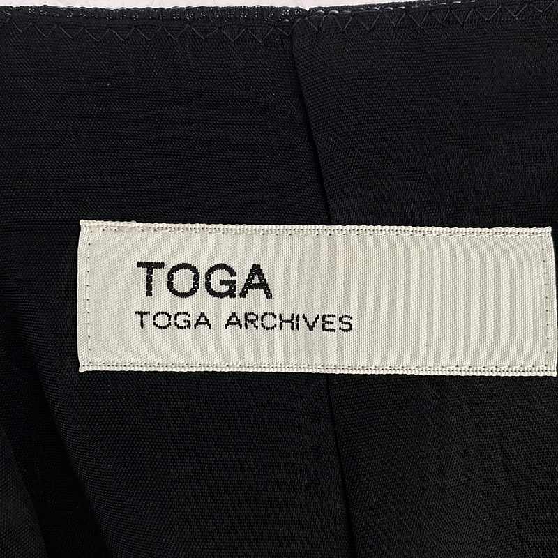 TOGA / トーガ シルク 異素材切替 ノースリーブワンピース