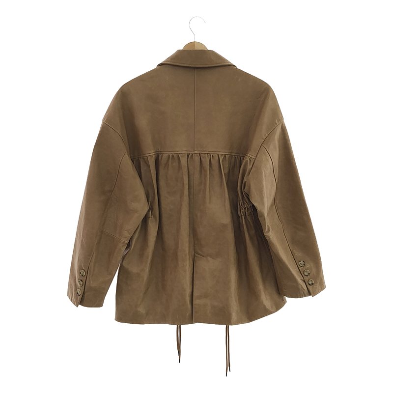 LEINWANDE / ラインヴァンド Pleating Leather Jacket ジャケット