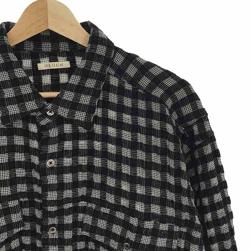 HEUGN / ユーゲン SHIRT 056 / Bobby Check ウール混シアサッカー チェックシャツ