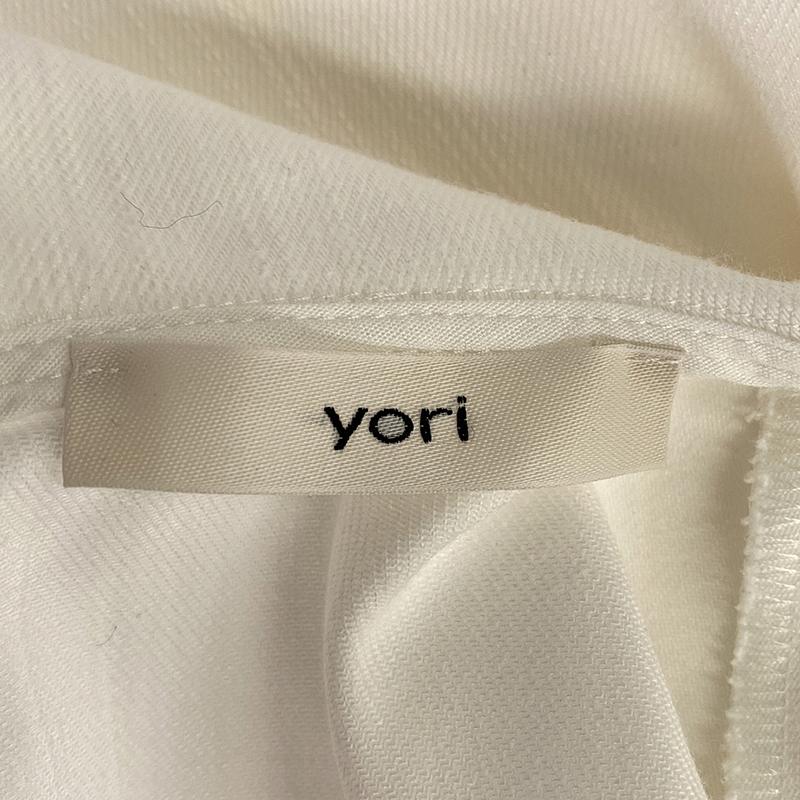 yori / ヨリ デニム風ビッグカラーショートブラウス