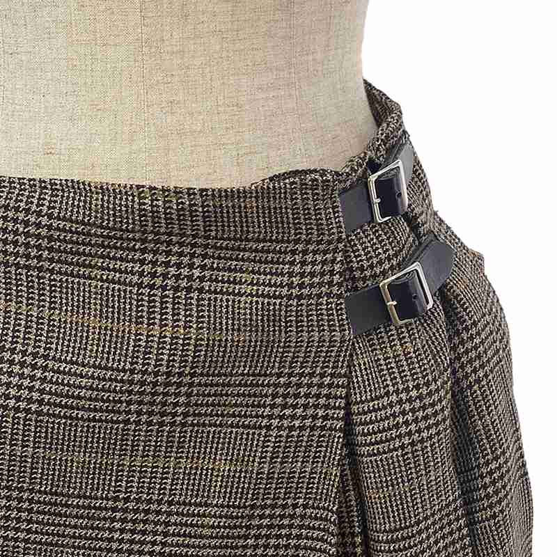 foufou / フーフー glen check tuck wlap skirt スカート