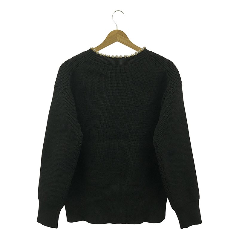 CADUNE / カデュネ パール クルーネック ニットプルオーバー