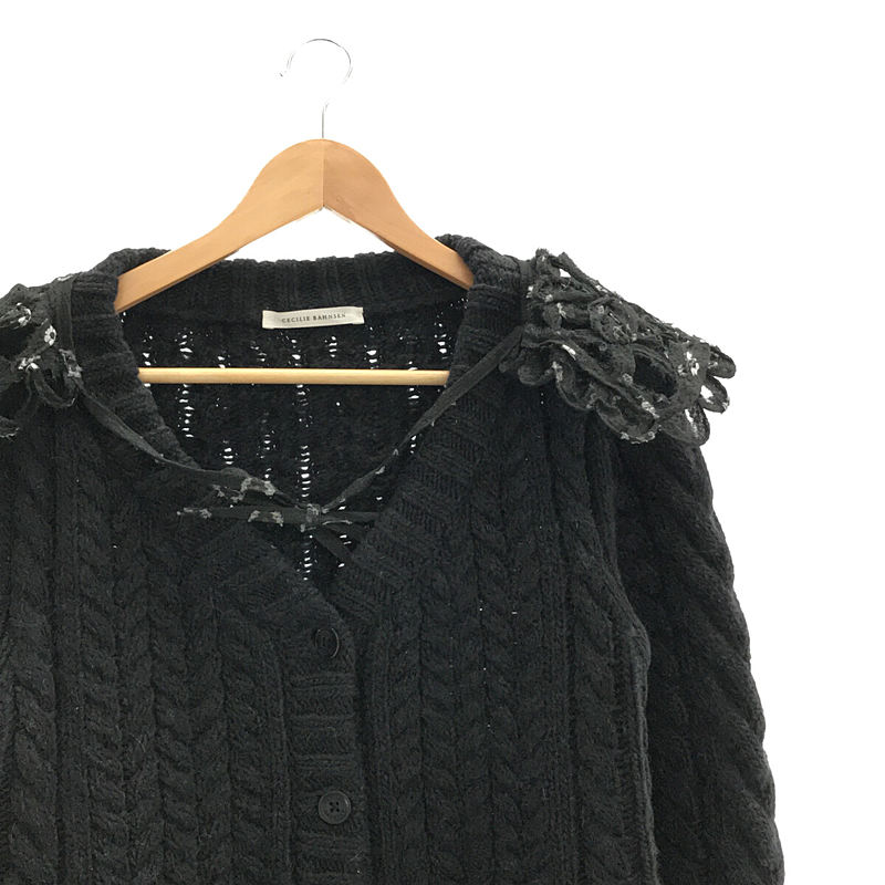 Cable Knit Jumper w / Detachable Collar ケーブル ニット ウール