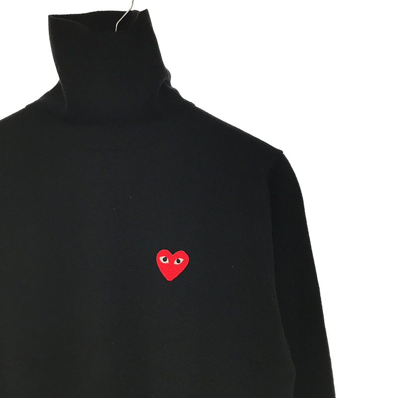 PLAY COMME des GARCONS / プレイコムデギャルソン ハートワッペン タートルネックニットセーター