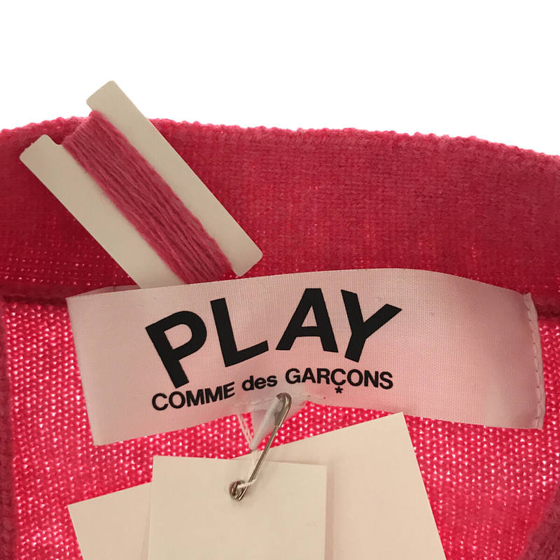 PLAY COMME des GARCONS / プレイコムデギャルソン ワンポイント ワッペン ロゴ シェルボタン ウール カーディガン
