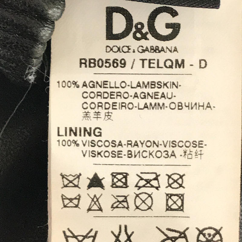 D&G DOLCE&GABBANA / ディーアンドジー ジップアップ レザージャケット