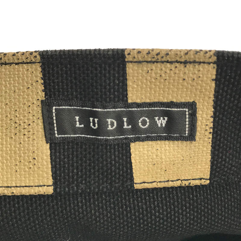 LUDLOW / ラドロー Grape handle tote フリル ストライプ キャンバス トートバッグ