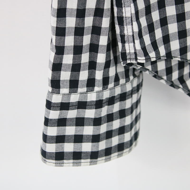 BLACK COMME des GARCONS / ブラックコムデギャルソン 異素材切替 丸襟長袖シャツ