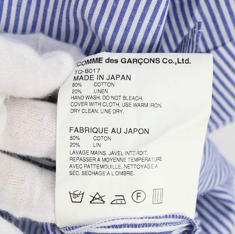 tricot COMME des GARCONS / トリココムデギャルソン コットンリネン ストライプ半袖シャツ