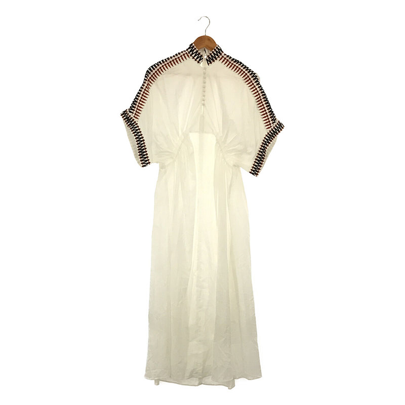 白石麻衣さん着用モデル Lattice Pattern Dress 刺繡 ロング ドレス ワンピース