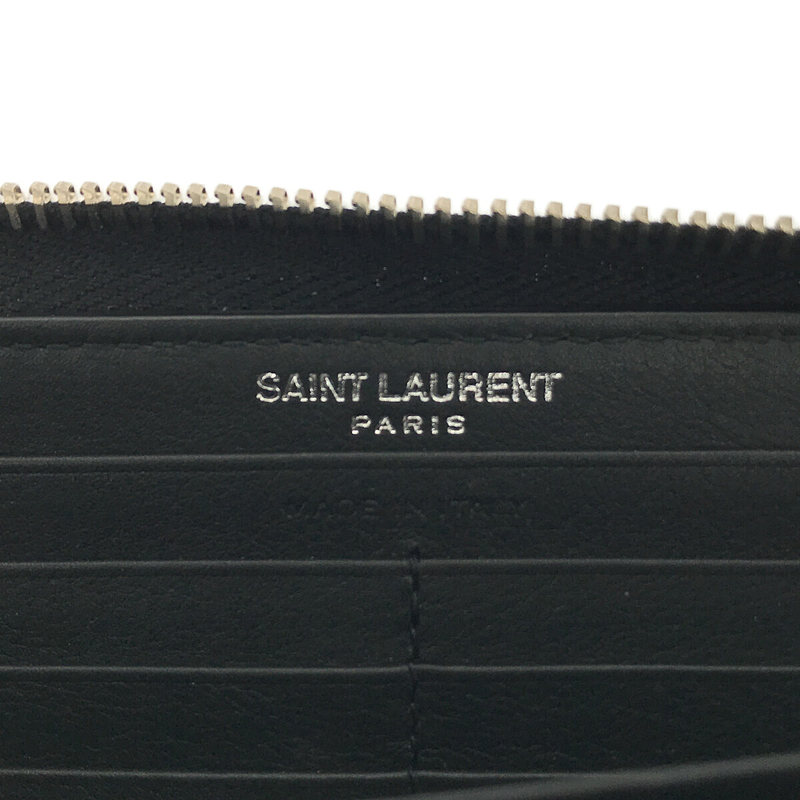 SAINT LAURENT / サンローラン 414570 レザー ラウンド ファスナー ウォレット 長財布 箱・保存袋有