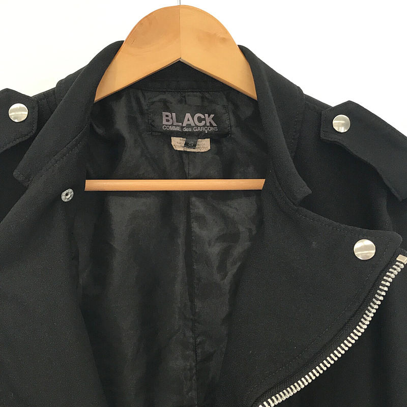 ポリエステル縮絨 ロングライダース ジャケット コートBLACK COMME des GARCONS / ブラックコムデギャルソン