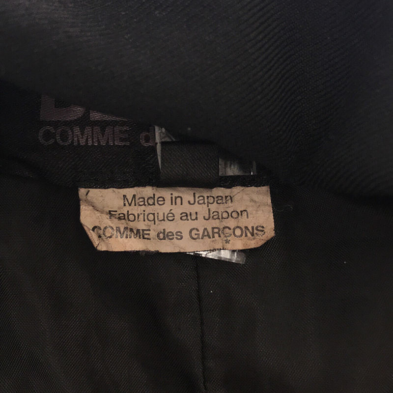 【美品】  BLACK COMME des GARCONS / ブラックコムデギャルソン | 2020SS / AD2019 ポリエステル 縮絨 スタンドカラー チャイナ ジャケット | L | ブラック | メンズ