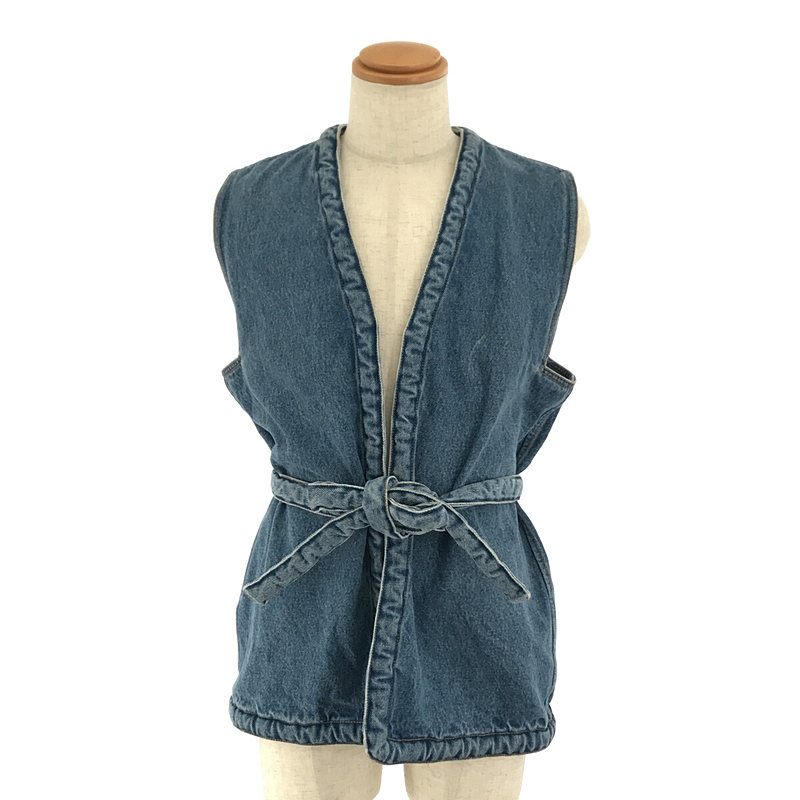 BLEACHED DENIM VEST ベルト付き デニム ベスト