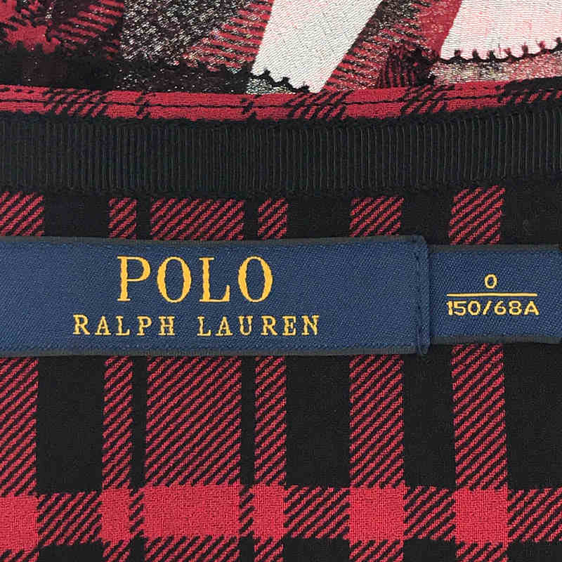 POLO RALPH LAUREN / ポロラルフローレン チェック柄 サイドジップ タック フレア スカート タグ代理店表記有り