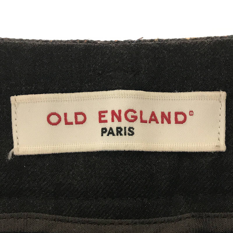 OLD ENGLAND / オールドイングランド ウール コットン シルク ストレッチ ネップ センタープレス スラックス