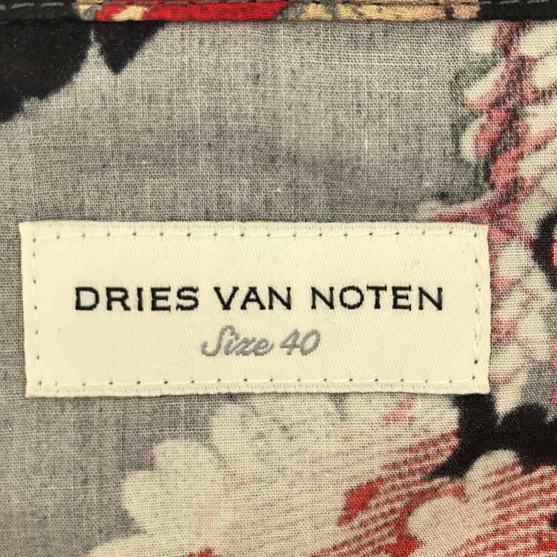 DRIES VAN NOTEN / ドリスヴァンノッテン コットン  花柄 フラワー コンビネゾン オープンカラー タック ギャザー  ドレス ワンピース