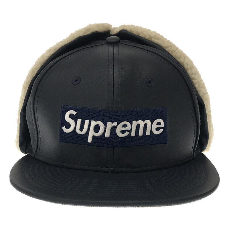 SUPREME 2022AW New Era Leather Earflap Box Logo ボア切替 レザー イヤー タグ・ステッカー有