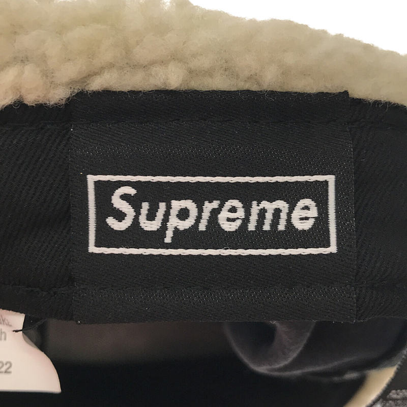 SUPREME 2022AW New Era Leather Earflap Box Logo ボア切替 レザー イヤー タグ・ステッカー有