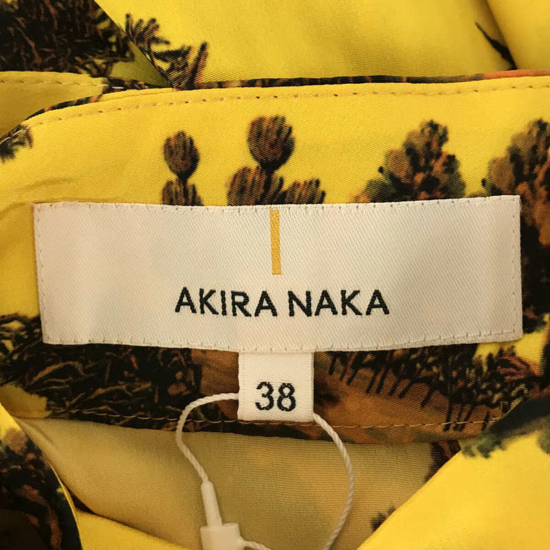 AKIRANAKA / アキラナカ Dominga bow tie Blouse 南国 プリント フロント スリット ボウタイ ブラウス