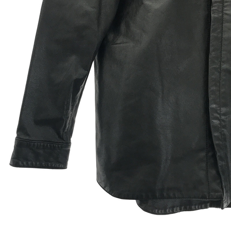 TMT / ティーエムティー レザー フライフロント シャツ ジャケット