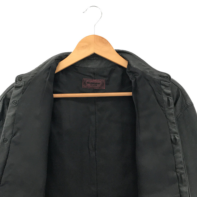 TMT / ティーエムティー レザー フライフロント シャツ ジャケット