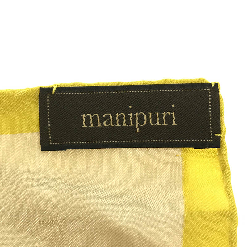 manipuri / マニプリ 無地配色 バイカラー ロゴスカーフ