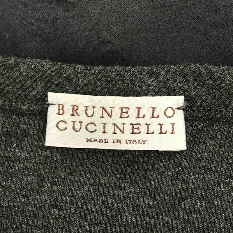 BRUNELLO CUCINELLI / ブルネロクチネリ コットン シルク レース ドッキング レイヤード クルーネック カットソー