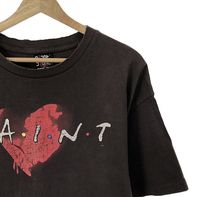 SAINT MICHAEL  Mxxxxxx / セントマイケル ヴィンテージ加工 HEART プリントTシャツ