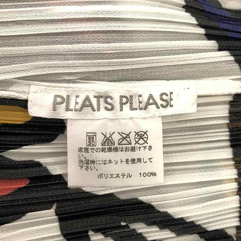 PLEATS PLEASE ISSEY MIYAKE / プリーツプリーズイッセイミヤケ 総柄 プリント スリット スリーブレス ワンピース