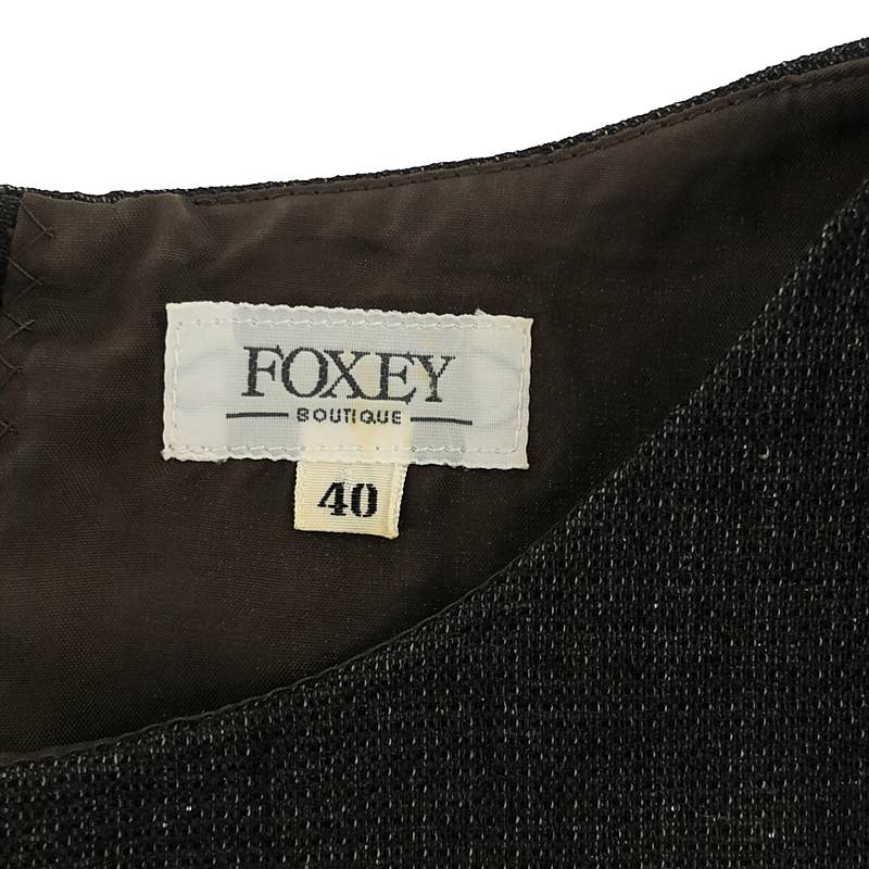 FOXEY / フォクシー バックジップ スリーブレス ドレス ワンピース / 総裏地