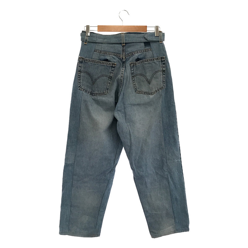 SEEALL / シーオール Reconstructed belted buggy denim リメイク 再構築 ベルテッド デニムパンツ