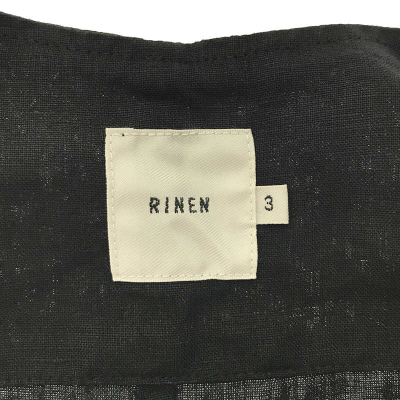 RINEN / リネン リネン ビッグシルエット ノーカラージャケット