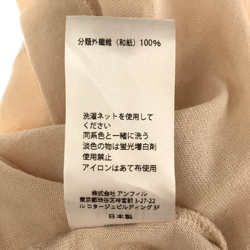 unfil / アンフィル ジャパニーズペーパー 半袖 Tシャツ