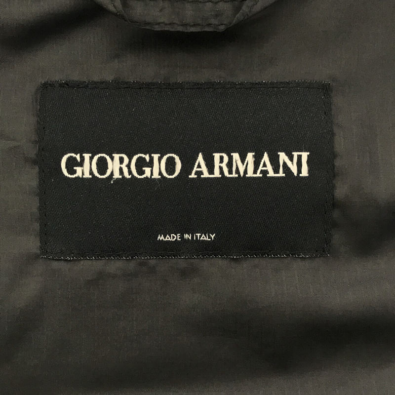 GIORGIO ARMANI / ジョルジオアルマーニ イタリア製 ポリエステル リップストップ ロゴ刺繍 ジップアップ ジャケット ウインドブレーカー