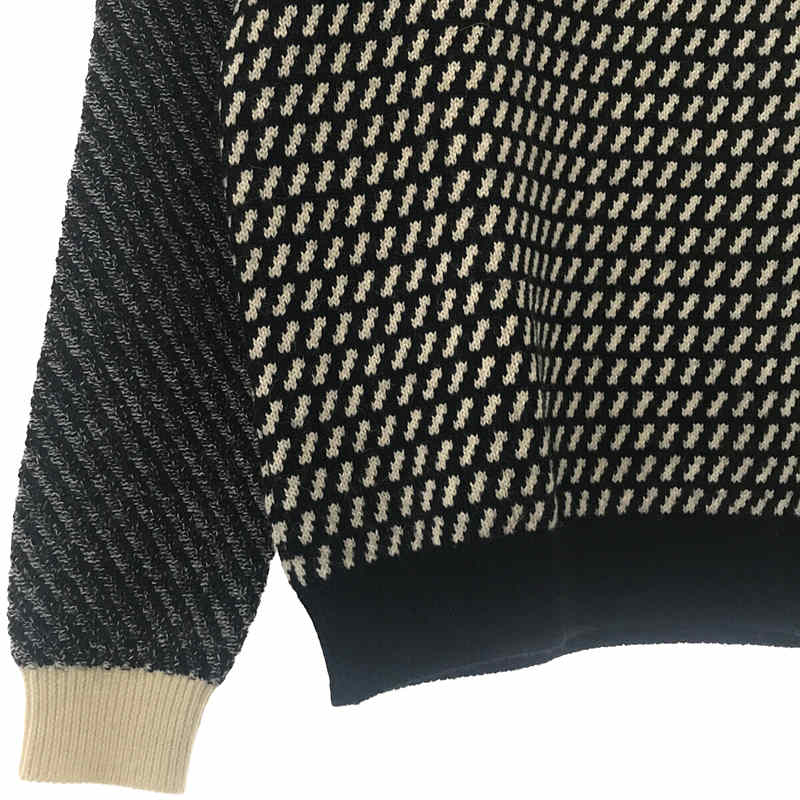 FACTOTUM / ファクトタム 7G Alpaca Wool Allan Pattern Crew Knit アルパカ ウール アラン パターン ジャガード クルーネック ニット セーター