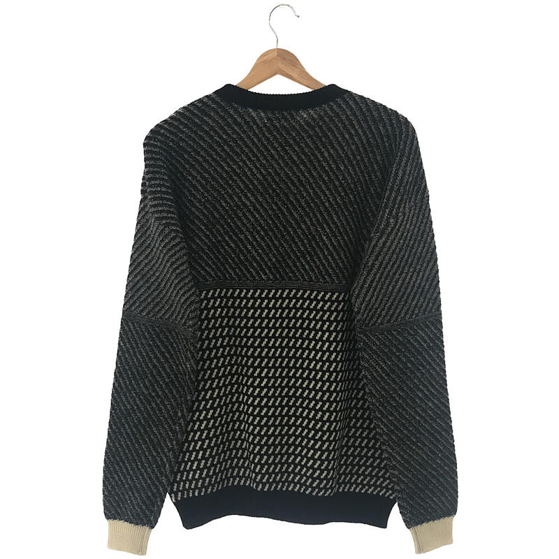 FACTOTUM / ファクトタム 7G Alpaca Wool Allan Pattern Crew Knit アルパカ ウール アラン パターン ジャガード クルーネック ニット セーター