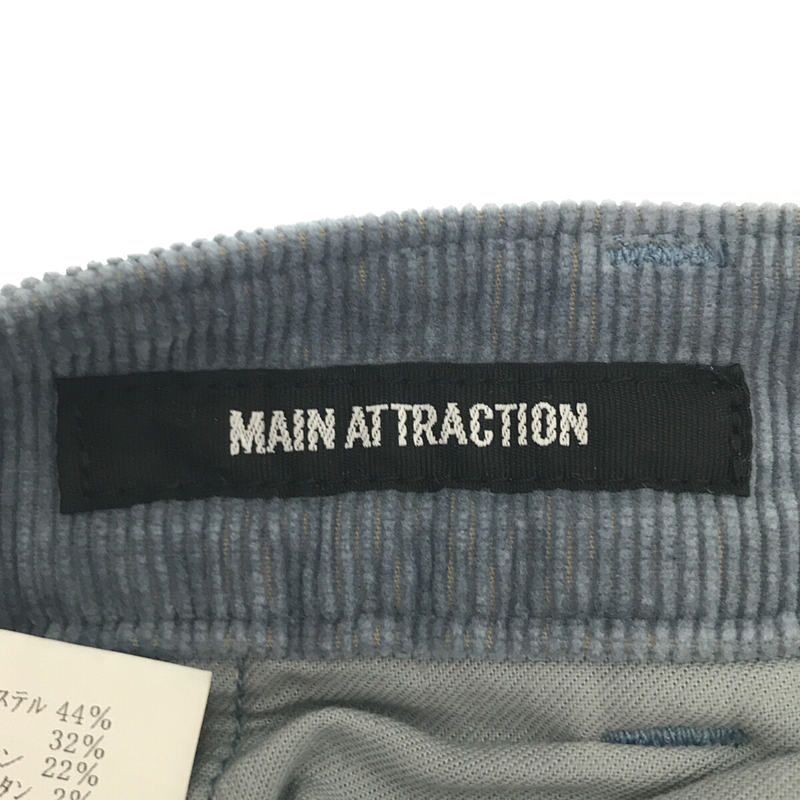 MAIN ATTRACTION / メインアトラクション CHAMBRAY CORDUROY シャンブレー コーデュロイ スリム トラウザーズ パンツ