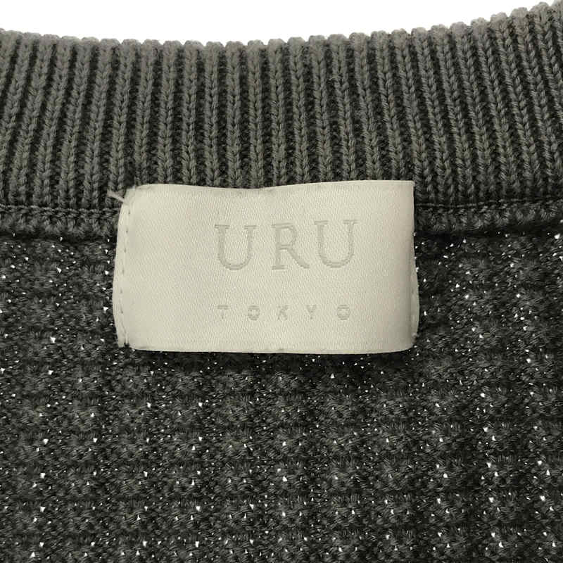 URU / ウル コットン シルク クルーネック ニット ベスト