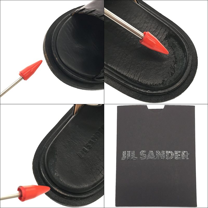 JIL SANDER / ジルサンダー レザー クロスストラップ サンダル 箱・保存袋付き