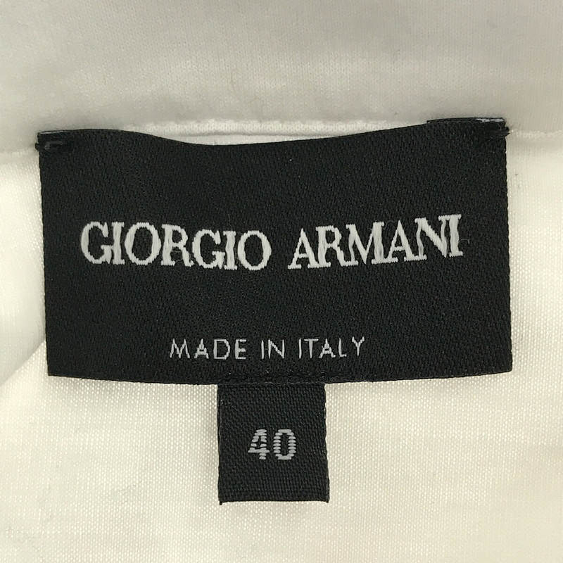 GIORGIO ARMANI / ジョルジオアルマーニ イタリア製 コットン ウール ニット ドッキング フリンジ ブラウス