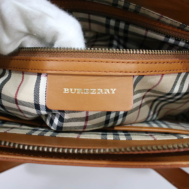 Burberry / バーバリー 裏チェック レザートートバッグ