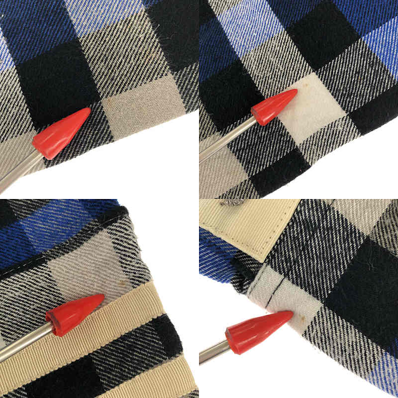 その他 ZOO YORK リメイク シルバー 刺繍 テープ切替 ショート チェック シャツ