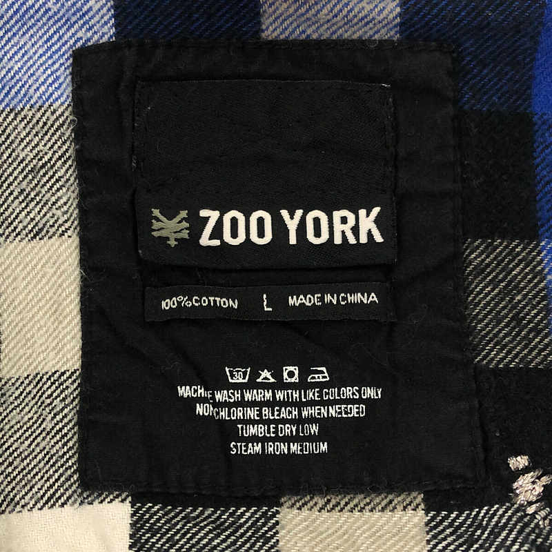 その他 ZOO YORK リメイク シルバー 刺繍 テープ切替 ショート チェック シャツ