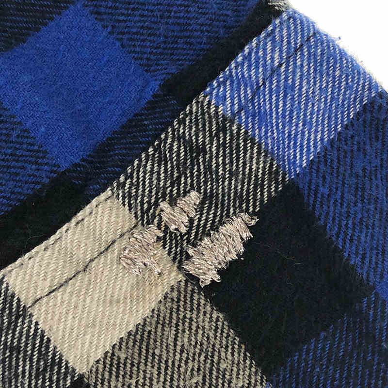 その他 ZOO YORK リメイク シルバー 刺繍 テープ切替 ショート チェック シャツ